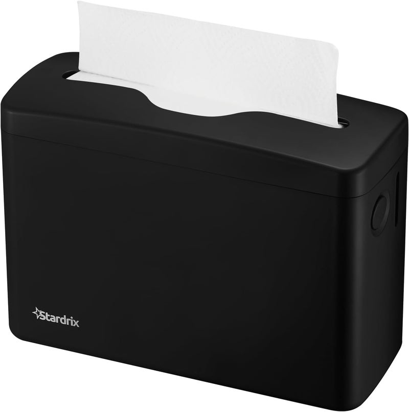 stardrix Countertop Paper Towel Dispenser, Black Hand Towel Holder for Multifold/C-Fold/Z-Fold Towels, Single Sheet Dispensing, Non-Slip Base, Compact Design for Kitchen, Bathroom, or Commercial Use - Image 1